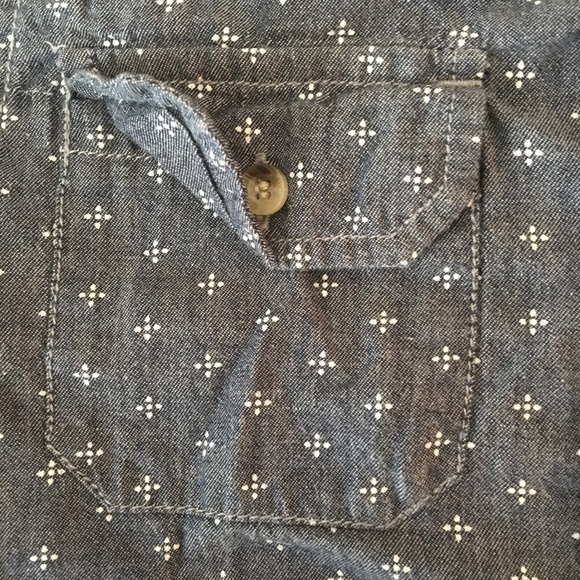 Lucky Brand Boys Blue Chambray Printed Button Up S - Picture 8 of 8
